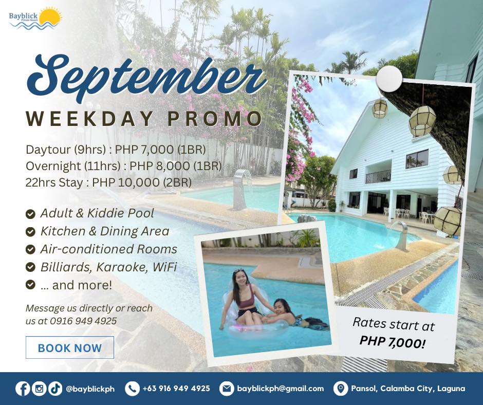 SEPTEMBER WEEKDAY PROMO